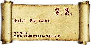 Holcz Mariann névjegykártya